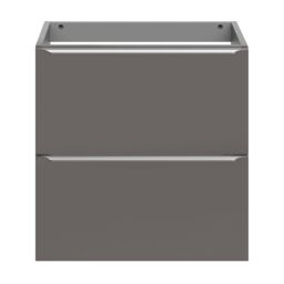 GoodHome Imandra Slimline Gloss Warm Grey Wall-Mounted Bathroom Cabinet (H) 600mm (W) 600mm - thumbnail 2