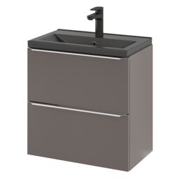 GoodHome Imandra Slimline Gloss Warm Grey Wall-Mounted Bathroom Cabinet (H) 600mm (W) 600mm - thumbnail 7