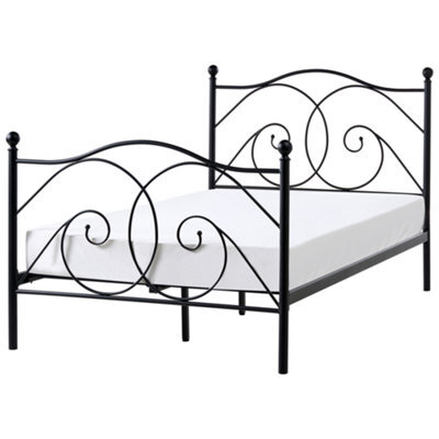 Beliani Bed Metal Dinard 120 X 200 Cm (Eu Small Double) Black - image 1