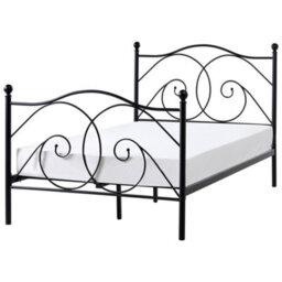 Beliani Bed Metal Dinard 120 X 200 Cm (Eu Small Double) Black - thumbnail 1