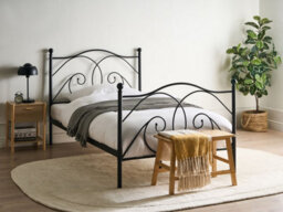 Beliani Bed Metal Dinard 120 X 200 Cm (Eu Small Double) Black - thumbnail 2