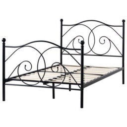 Beliani Bed Metal Dinard 120 X 200 Cm (Eu Small Double) Black - thumbnail 4