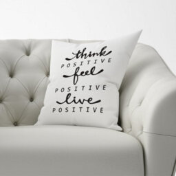 Warren Reed Designer Think Positive, Feel Positive, Live Positive Cushions 60Cm X 60Cm - thumbnail 2