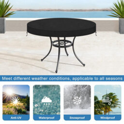 Round Outdoor Garden Table Cover Protective Tarpaulin Dia 106X10Cm - thumbnail 6