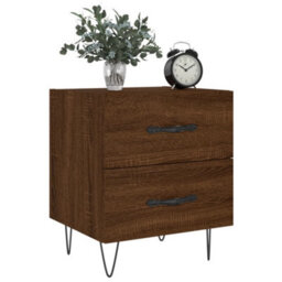Berkfield Modern Bedside Cabinet Brown Oak 40X35X47.5 Cm Engineered Wood - thumbnail 3