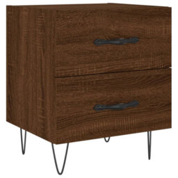 Berkfield Modern Bedside Cabinet Brown Oak 40X35X47.5 Cm Engineered Wood - thumbnail 1