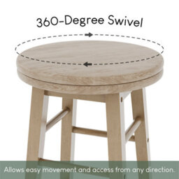 Lassic Chef Vida Wooden Revolving Bar Stool Breakfast Bar - thumbnail 4