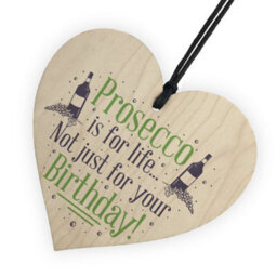Red Ocean Prosecco Birthday Funny Classy Wooden Hanging Heart Sign Drinking Bar Plaques Home Friendship Gifts - thumbnail 6