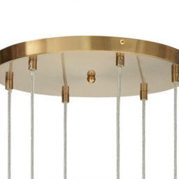 Wyld And Coco 6-Light Pendant Lamp - Semi-Transparent Brass Glass Shades, Adjustable Height, Contemporary - thumbnail 7