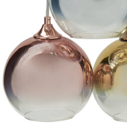 Wyld And Coco 6-Light Pendant Lamp - Semi-Transparent Brass Glass Shades, Adjustable Height, Contemporary - thumbnail 5