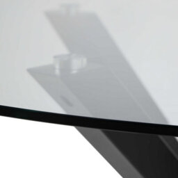 Wyld Haus Perth 119Cm Round Tempered Glass Dining Table With Matte Black Metal Cross Base Seats 4 - thumbnail 4
