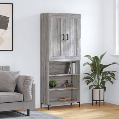 Berkfield Highboard Grey Sonoma 69.5X34X180 Cm Engineered Wood - image 1