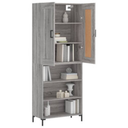 Berkfield Highboard Grey Sonoma 69.5X34X180 Cm Engineered Wood - thumbnail 3