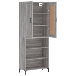 Berkfield Highboard Grey Sonoma 69.5X34X180 Cm Engineered Wood - thumbnail 4