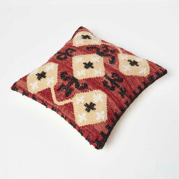 Homescapes Tirana Handwoven Traditional Red Kilim Cushion 45 X 45 Cm - thumbnail 5