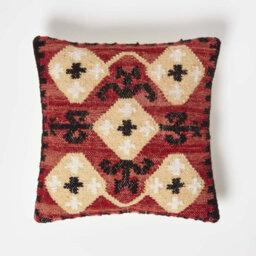 Homescapes Tirana Handwoven Traditional Red Kilim Cushion 45 X 45 Cm - thumbnail 1