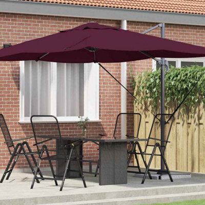 Berkfield Cantilever Roma Parasol Bordeaux Red 352X251X260 Cm Aluminium - image 1