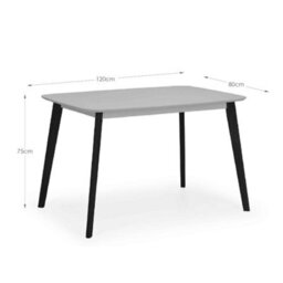 Oakham Premium Casa 80Cm Rectangular Dining Table - Grey/black - thumbnail 4