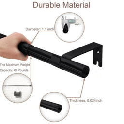 Ameha Plain Metal Ball Extendable Curtain Pole Adjustable Curtain Rod,60 mm Finials,rings,brackets(160-300 Cm, Matte Black) - thumbnail 9