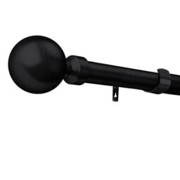 Ameha Plain Metal Ball Extendable Curtain Pole Adjustable Curtain Rod,60 mm Finials,rings,brackets(160-300 Cm, Matte Black) - thumbnail 4