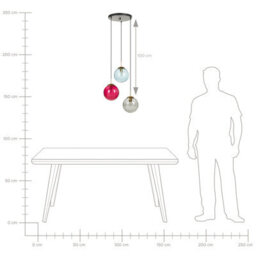 Wyld And Coco Glamluxe Three-Light Pendant Lamp With Multicolour Glass And Painted Iron Frame, W43 X D43 X H122Cm - thumbnail 7