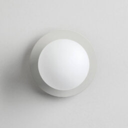 Houseof Frosted Glass Opal Ball Shade Disk Wall Light Bathroom Compatible - Off White Sand - thumbnail 5