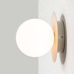 Houseof Frosted Glass Opal Ball Shade Disk Wall Light Bathroom Compatible - Off White Sand - thumbnail 3