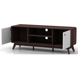 Dorel Cassie Tv-Stand With 2 Doors In Walnut Look White - thumbnail 6