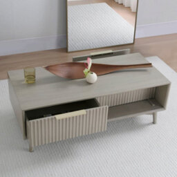 Monza Coffee Table With Fluted Drawers Pale Ash - thumbnail 3