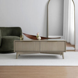 Monza Coffee Table With Fluted Drawers Pale Ash - thumbnail 2