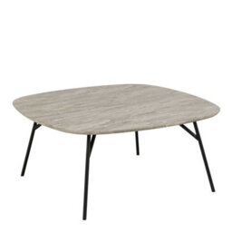 Wyld Haus Rosefern Grey Marble Effect Coffee Table, 900 X 400mm, Rounded Square - thumbnail 3