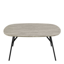 Wyld Haus Rosefern Grey Marble Effect Coffee Table, 900 X 400mm, Rounded Square - thumbnail 4