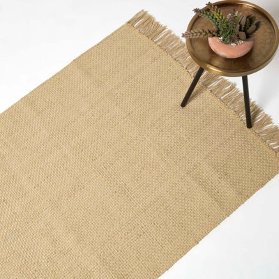 Homescapes Zaphyr Natural Handwoven Jute Rug With Tassels, 120 X 170 Cm - image 1