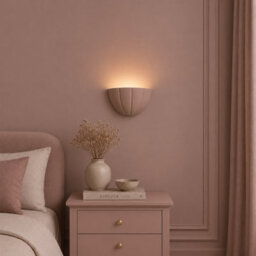 Valuelights Leonardo Dusky Pink Ceramic Scallop Flush Wall Sconce Light And Bulb - thumbnail 1