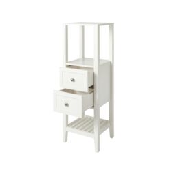 GoodHome Perma Tall Satin White Bathroom Cabinet (H)120Cm (W)40.2Cm - thumbnail 2