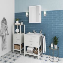 GoodHome Perma Tall Satin White Bathroom Cabinet (H)120Cm (W)40.2Cm - thumbnail 5