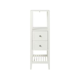 GoodHome Perma Tall Satin White Bathroom Cabinet (H)120Cm (W)40.2Cm - thumbnail 3