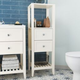 GoodHome Perma Tall Satin White Bathroom Cabinet (H)120Cm (W)40.2Cm - thumbnail 4