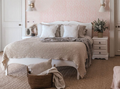 Statement Furniture Romance French Style 5Ft King Size Bed Frame - True White - image 1