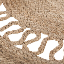 Beliani Round Area Rug Braided 120 Cm Beige Dikili - thumbnail 5