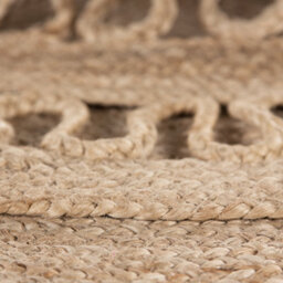 Beliani Round Area Rug Braided 120 Cm Beige Dikili - thumbnail 6