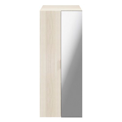 GoodHome Atomia Freestanding Matt Oak Effect Particle Board Mirrored Wardrobe (H)1875mm (W)750mm (D)580mm - image 1
