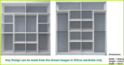 RAC3 Sliding Wardrobe With Mirror Space Saving Bedroom Wardrobe, Contemporary Bedroom Sliding Wardrobe & Mirror Wardrobe (Grey 203Cm) - thumbnail 2