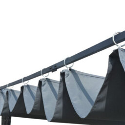 Walplus Gazebo With Roof Poly Rattan 300X300X200 Cm Grey And Anthracite - thumbnail 3