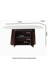 Farleigh Oval White Marble Dining Table 170Cm With Storage - thumbnail 7