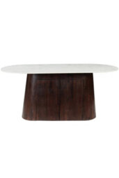 Farleigh Oval White Marble Dining Table 170Cm With Storage - thumbnail 4