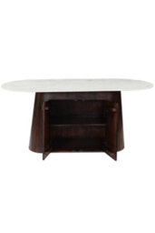 Farleigh Oval White Marble Dining Table 170Cm With Storage - thumbnail 3