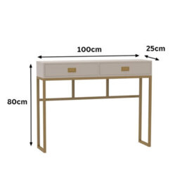 Melody Maison Two Drawer Console / Dressing Table - Elle Stone Range - thumbnail 7