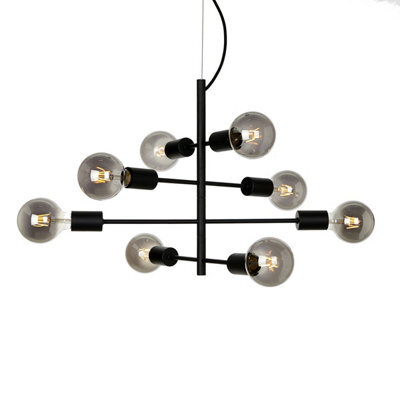 Luminosa Lighting Luminosa Portel Industrial, Retro 8 Light Multi Arm Pendant Ceiling Light, E27 - image 1