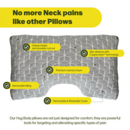Brightr Sleep Brightr Moonhug Adjustable Memory Foam Pillow - Best Neck Pain & Side Sleeper Pillow - Hypoallergenic - Ergonomic Contoured Shape - thumbnail 2
